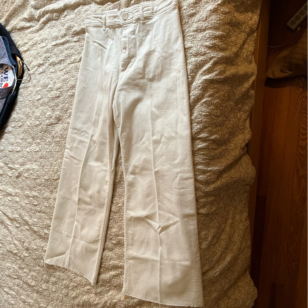 Zara White Marine Straight Jeans